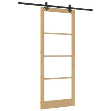 Vidaxl Drsna vrata ORKDAL Rjava 93 x 232 cm Les in kovina