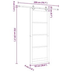 Vidaxl Drsna vrata Bela 93 x 232 cm Jeklo in les