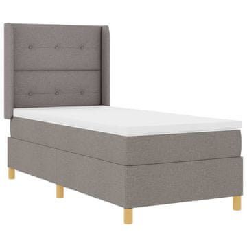 Vidaxl Postelja z vzmetnico z LED trakami Taupe 80 x 200 cm blago