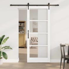 Vidaxl Drsna vrata Bela 86 x 211 cm Les in kovina