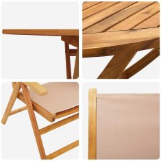 Vidaxl Vrtnisova jedilna garnitura 7 pcs Taupe 6-sedežni