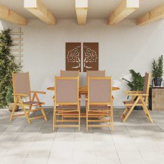 Vidaxl Vrtnisova jedilna garnitura 7 pcs Taupe 6-sedežni