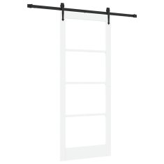 Vidaxl Drsna vrata Bela 86 x 211 cm Les in kovina