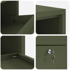 Vidaxl Poštni nabiralnik za pakete Olivno zelena 44x22x82 cm Jeklo