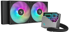 DEEPCOOL AIO Liquid Cooler LT240 komplet za tekočinsko hlajenje, ARGB, 240mm, RGB, črn (R-LT240-BKAMNC-G-1)
