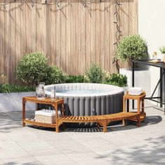 Vidaxl Obrobje vroče kadi Rjava 252 x 112 x 55.5 cm Trden akacijev les