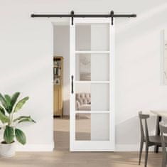 Vidaxl Drsna vrata Bela 78 x 232 cm Les in kovina