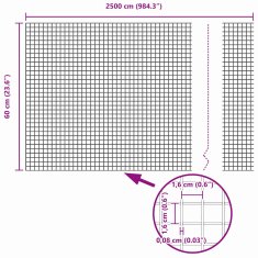 Vidaxl VidaXL Varjena Žična Ograja z 13 Stebri Zelena 0.6x25 m Jeklo