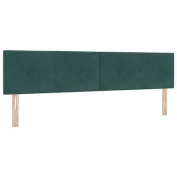 Vidaxl Vzglavje Temno zelena 200 cm Žamet