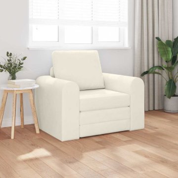 Vidaxl 2-v-1 Kavč postelja Krem 98x71x83 cm