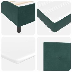 Vidaxl Postelja s box springom z vzmetnico in klopjo temno zelena 160x200 cm žamet