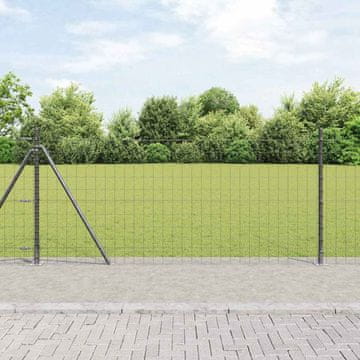 Vidaxl Evropska ograja s 7 spojlnimi stebri 1x10 m cinkovano jeklo