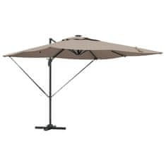 Vidaxl Cantilever Roma dežnik z LED - taupe (286 x 285 x 270 cm) - aluminij