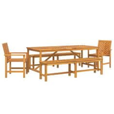 Vidaxl Komplet za jedilnico v vrtu 5 pcs Rjava 200 x 90 x 74 cm