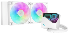 DEEPCOOL AIO Liquid Cooler LT240 komplet za tekočinsko hlajenje, ARGB, 240mm, RGB, bel (R-LT240-WHAMNC-G-1)