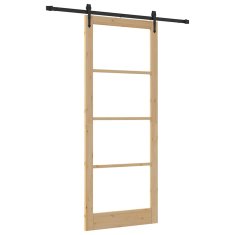 Vidaxl Drsna vrata Rjava 93 x 232 cm Les in kovina