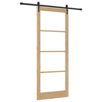 Vidaxl Drsna vrata Rjava 93 x 232 cm Les in kovina