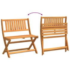 Vidaxl Zložljiva vrtna klop Rjava 80 x 42 x 85 cm Trden akacijev les