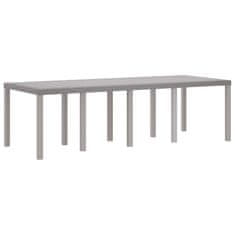 Vidaxl Komplet za jedilnico v vrtu 11 pcs Svetlo siva Polt rattan