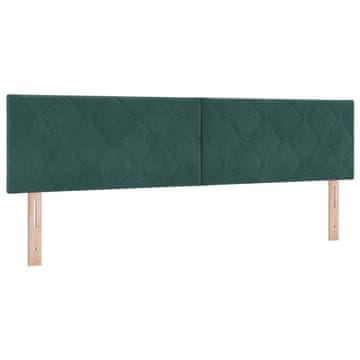 Vidaxl LED glava postelje Temno zelena 180 cm Žamet
