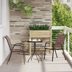 Vidaxl 3-delni bistro set za vrt, rjav, tekstilen in jeklen