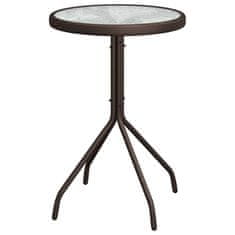 Vidaxl 3-delni bistro set za vrt, rjav, tekstilen in jeklen
