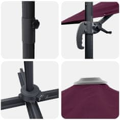 Vidaxl Boksasti Parasol Roma Bordeaux Rdeča 286x285x265 cm Aluminij