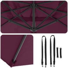Vidaxl Boksasti Parasol Roma Bordeaux Rdeča 286x285x265 cm Aluminij