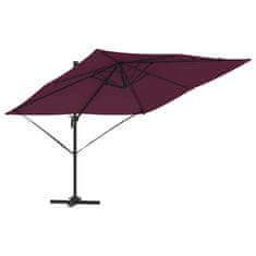 Vidaxl Boksasti Parasol Roma Bordeaux Rdeča 286x285x265 cm Aluminij