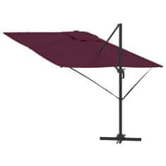 Vidaxl Boksasti Parasol Roma Bordeaux Rdeča 286x285x265 cm Aluminij