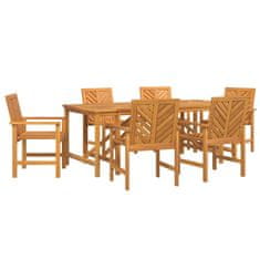 Vidaxl Komplet za jedilnico v vrtu 7 pcs Rjava 200 x 90 x 74 cm