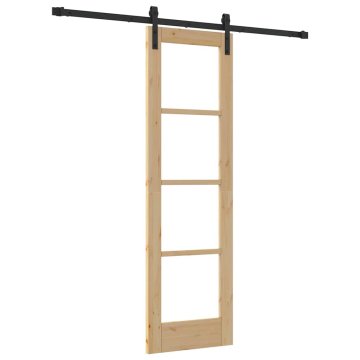 Vidaxl Notranja vrata ORKDAL Naravna 61 x 198,5 cm Masivno borovo les