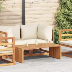 Vidaxl Vrtna stranska miza Rjava 110 x 55 x 35.5 cm Trdna tikovina