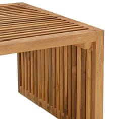 Vidaxl Vrtna stranska miza Rjava 110 x 55 x 35.5 cm Trdna tikovina