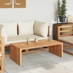 Vidaxl Vrtna stranska miza Rjava 110 x 55 x 35.5 cm Trdna tikovina