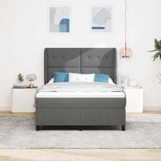 Vidaxl Postelja z vzmetnico z vzmetnico Temno siva 160 x 200 cm blago