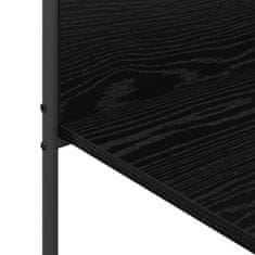 Vidaxl Stojalo za oblačila s policami Črna hrastovina 120x44x160 cm Inženirski les