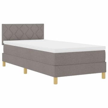Vidaxl LED Box Spring Postelja z LED trakami Taupe 100 x 200 cm blago