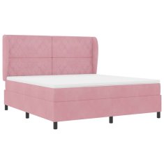 Vidaxl Postelja z vzmetnico z vzmetnico Roza 180 x 200 cm Žamet
