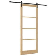 Vidaxl Drsna vrata ORKDAL Rjava 93 x 232 cm Trden borov les