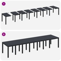 Vidaxl Vrtnoski jedilni set 17 pcs Antracit Za 16 oseb Metal