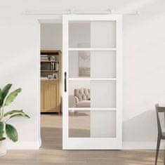 Vidaxl Drsna vrata ORKDAL Bela 93 x 211 cm Les in kovina