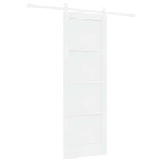 Vidaxl Drsna vrata Bela 73.5 x 211 cm Masivna borova drevesa in jeklo