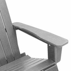 Vidaxl Adirondack gugalnik Svetlo siva 73.5 x 92 x 90cm HDPE