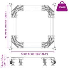 Vidaxl Podstavek za pralni stroj Siva 67 x 67 x 12 cm Kovina