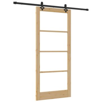 Vidaxl Drsna vrata ORKDAL Rjava 93 x 211 cm Les in kovina