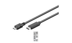 PremiumCord Kabel USB priključek C/male - USB 2.0 Micro-B/male, črn, 1 m
