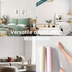 Dollcini Self-adhesive foil wallpaper - white, fine-grained, 50 cm x 50 m, easy to clean and stain-resistant