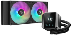 DEEPCOOL Mystique komplet za tekočinsko hlajenje, 240mm, RGB, LCD, črn (R-LX550-BKADSNC-G-1)