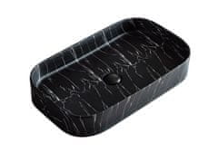 S6 Steklarstvo Šest UMIVALNIK črn marmor S6BW22, 65 × 38 × 11 cm